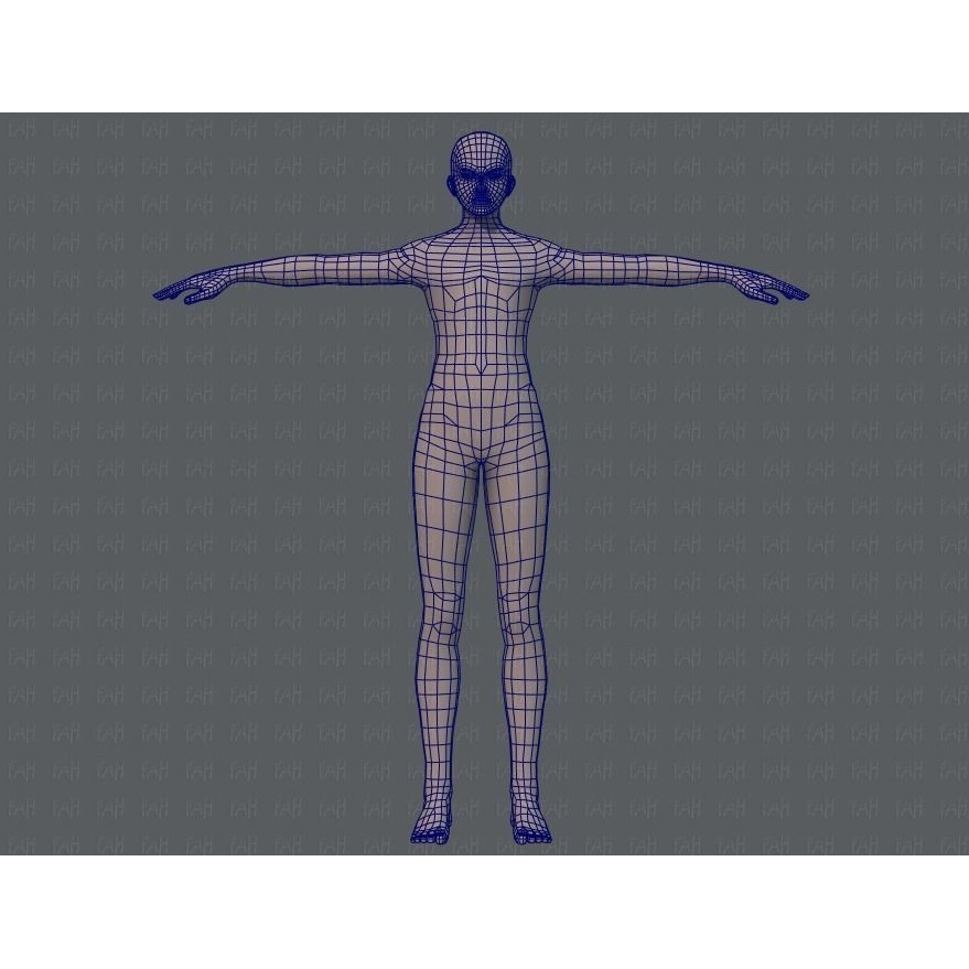 Base Mesh Man Character 3D Model – Low Poly Cartoon Design, FBX - View 11