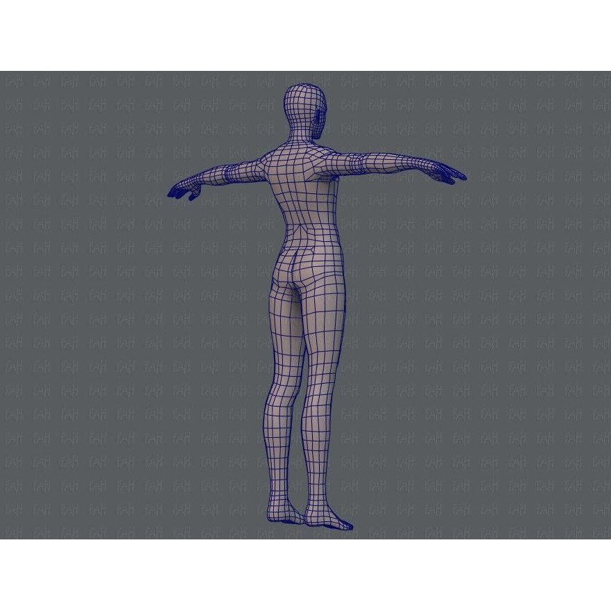 Base Mesh Man Character 3D Model – Low Poly Cartoon Design, FBX - View 14