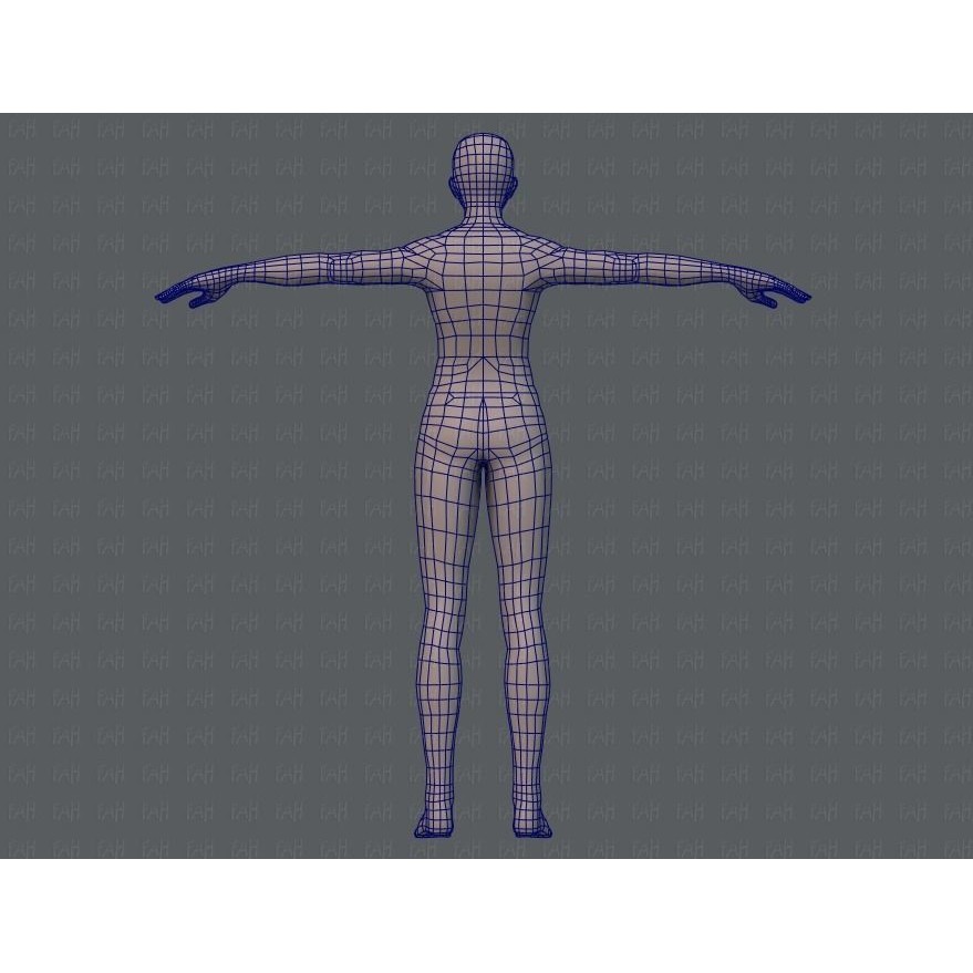 Base Mesh Man Character 3D Model – Low Poly Cartoon Design, FBX - View 15