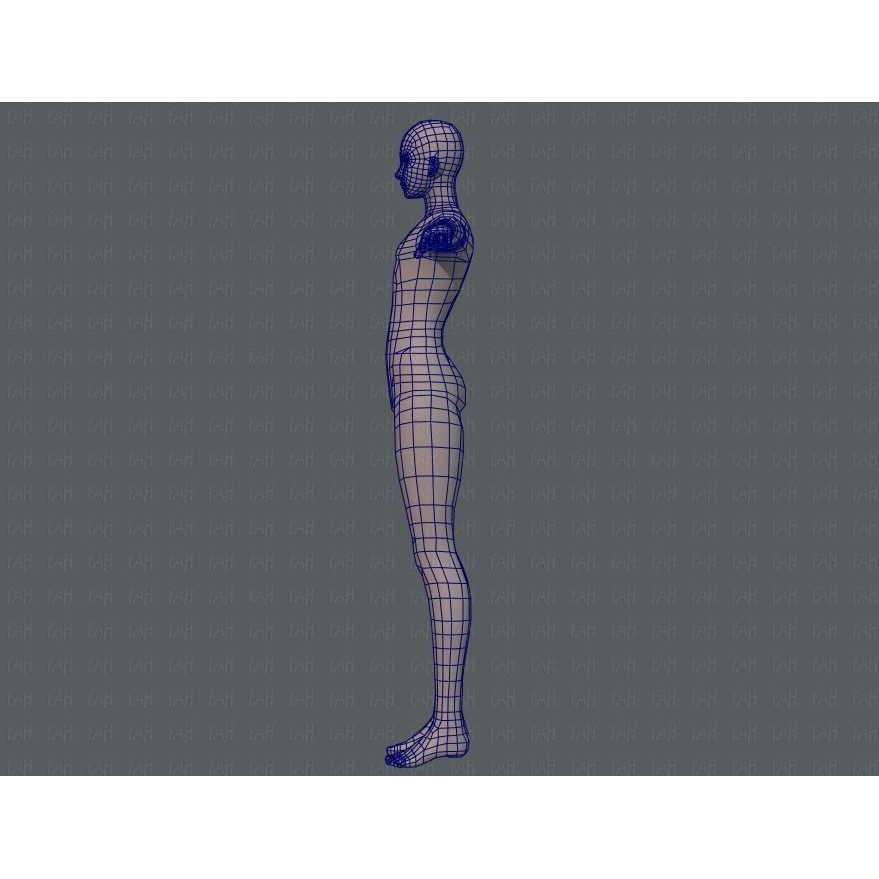 Base Mesh Man Character 3D Model – Low Poly Cartoon Design, FBX - View 17