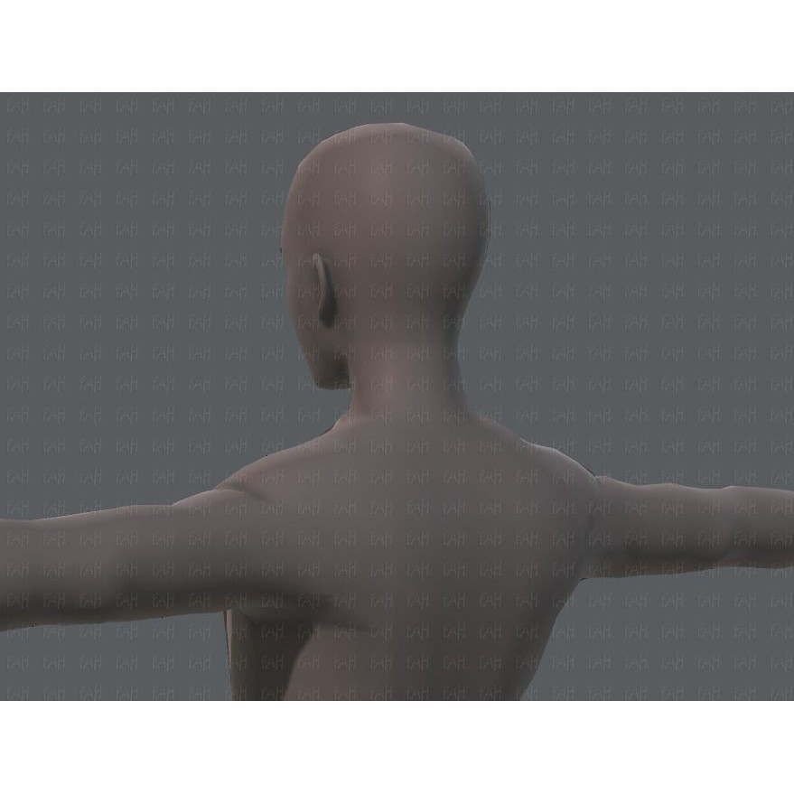 Base Mesh Man Character 3D Model – Low Poly Cartoon Design, FBX - View 24