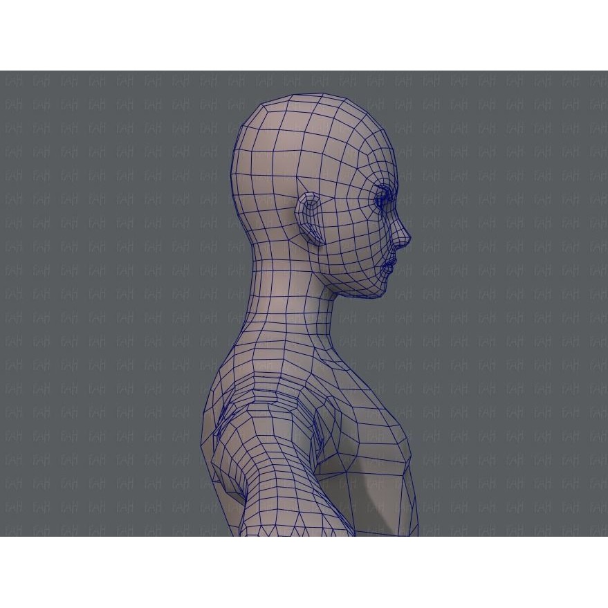 Base Mesh Man Character 3D Model – Low Poly Cartoon Design, FBX - View 29