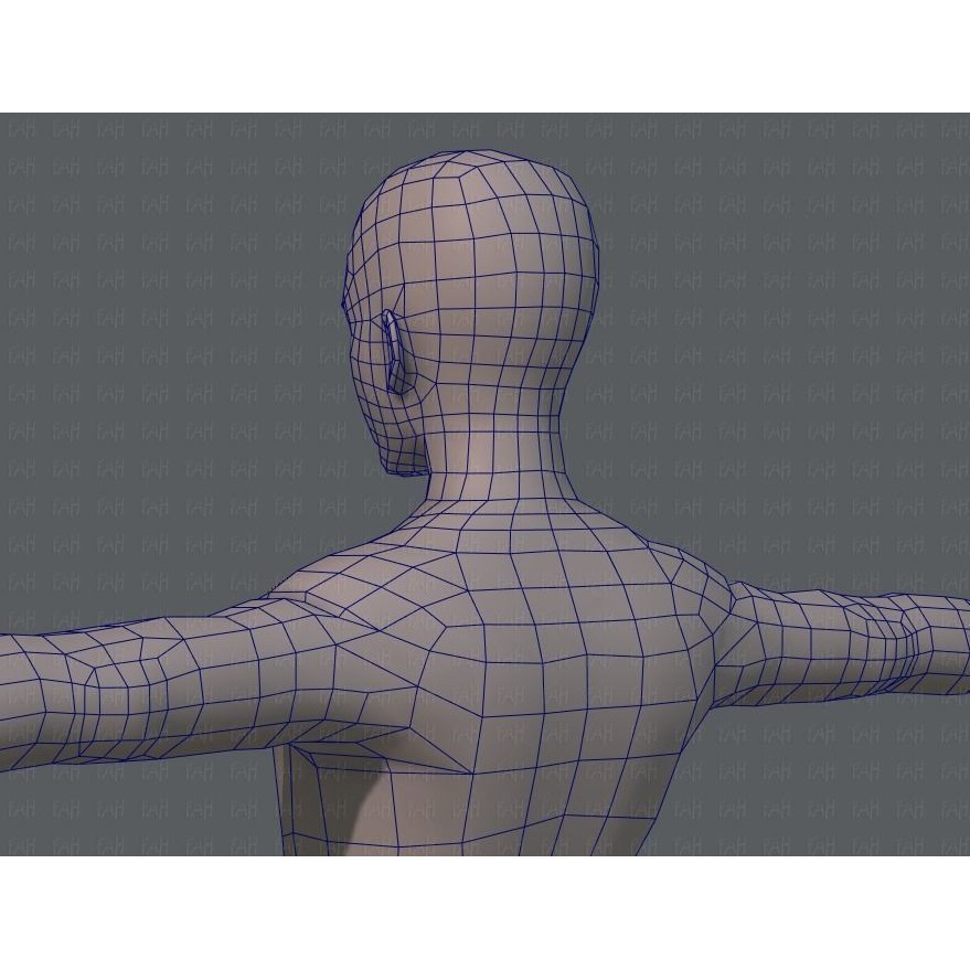 Base Mesh Man Character 3D Model – Low Poly Cartoon Design, FBX - View 32