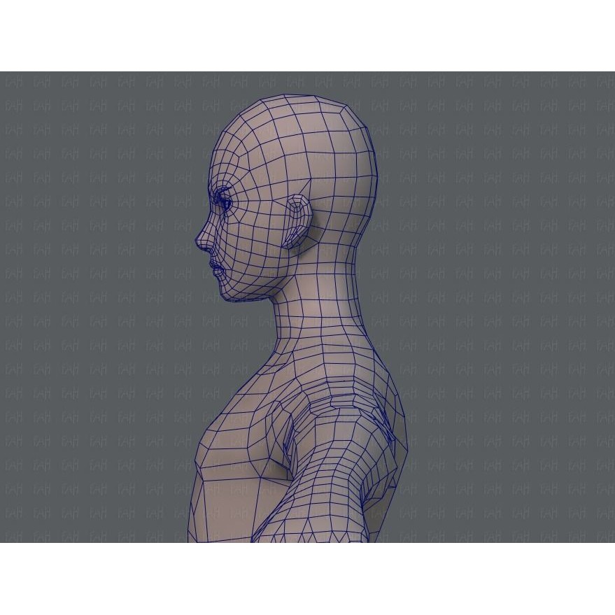 Base Mesh Man Character 3D Model – Low Poly Cartoon Design, FBX - View 33