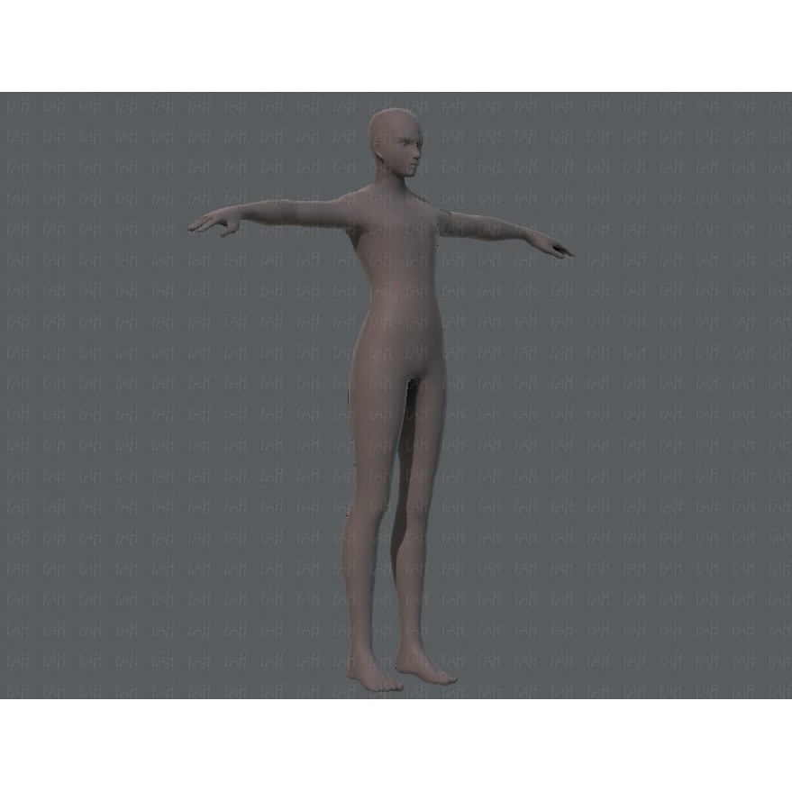Base Mesh Man Character 3D Model – Low Poly Cartoon Design, FBX - View 4