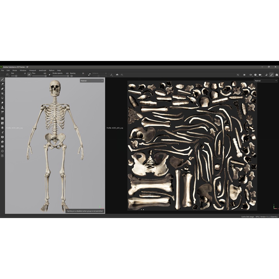 Skeleton 3D Model – Low Poly Game Asset, FBX & Blender Formats - View 22