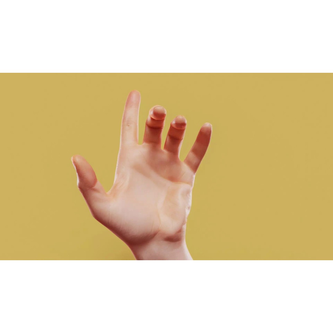 Photorealistic Male Hand 3D Model – Low Poly PBR Asset, FBX - View 2