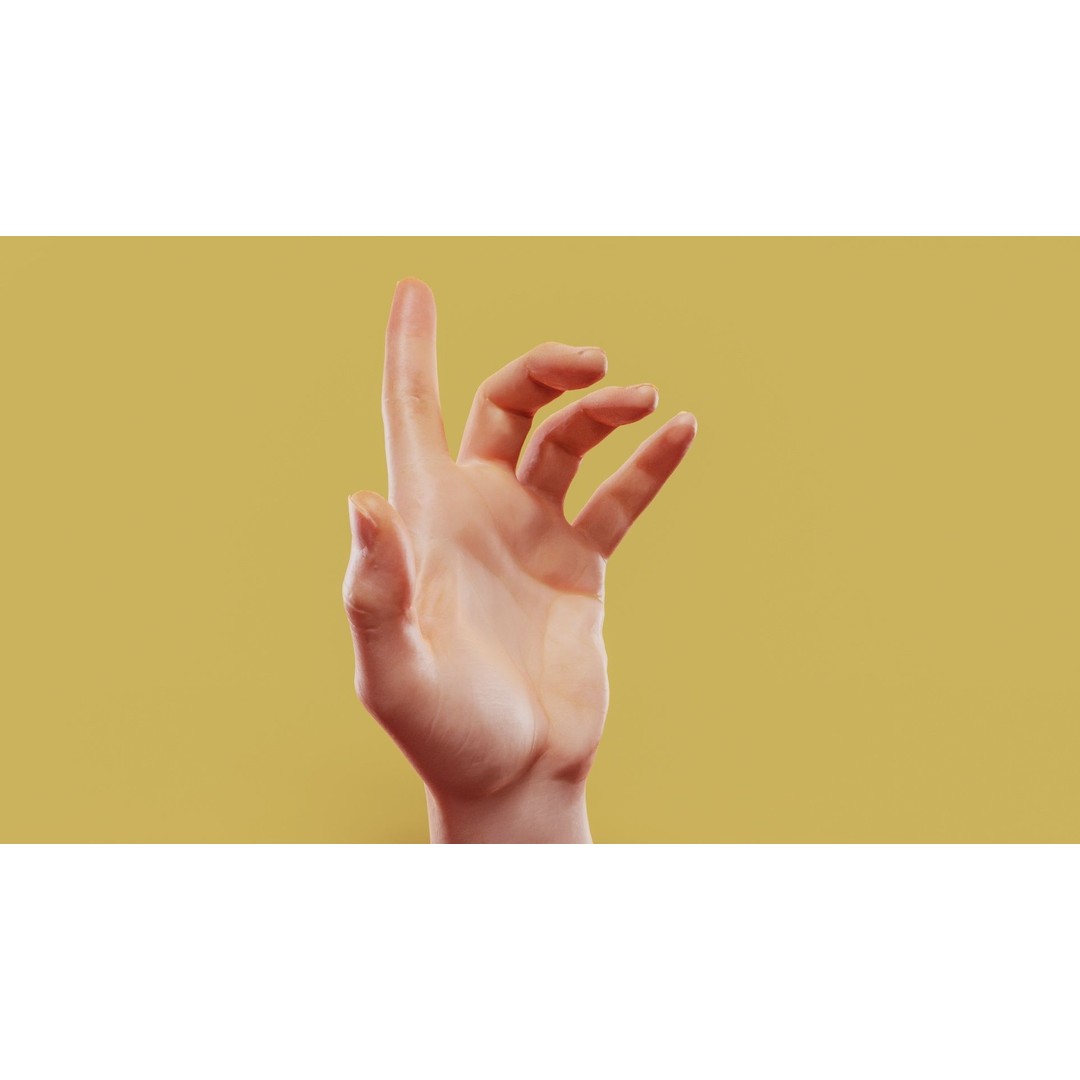 Photorealistic Male Hand 3D Model – Low Poly PBR Asset, FBX - View 3