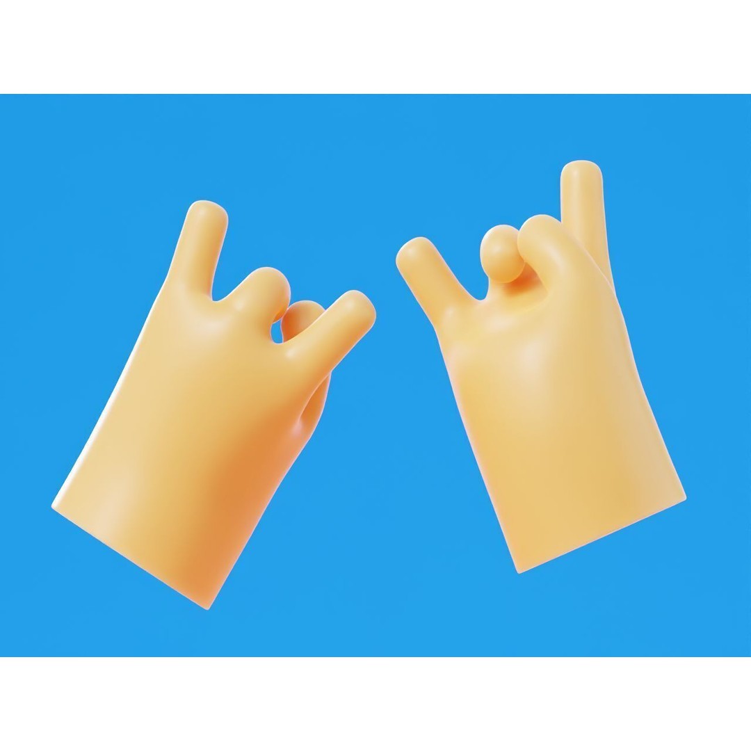 Cartoon Hands 3D Model – Low Poly Character Asset, FBX, Blender - View 16