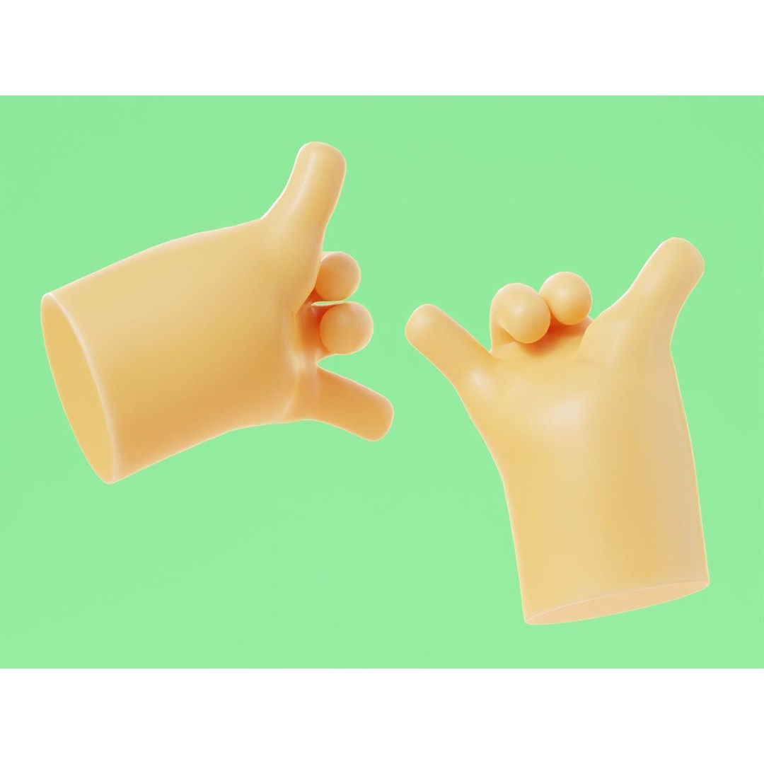Cartoon Hands 3D Model – Low Poly Character Asset, FBX, Blender - View 19