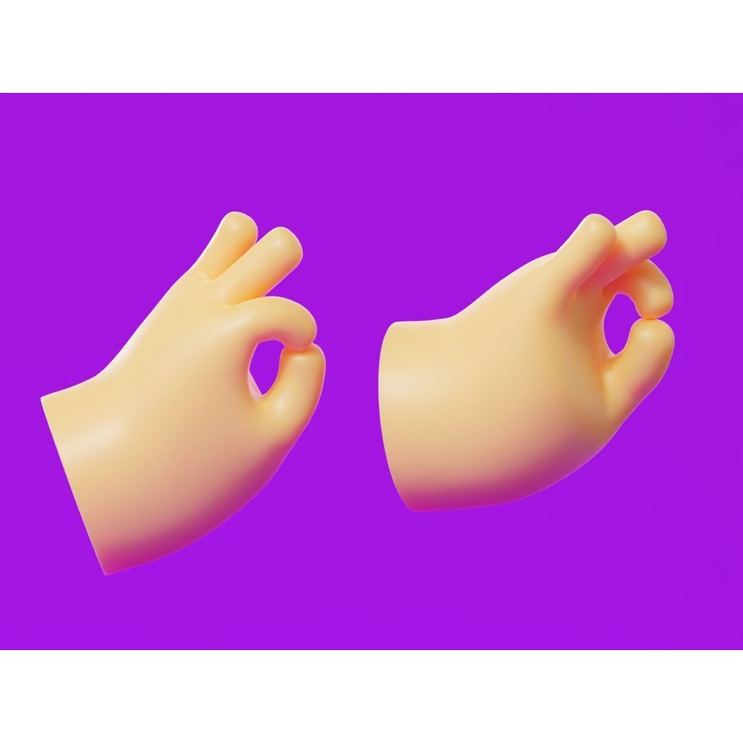 Cartoon Hands 3D Model – Low Poly Character Asset, FBX, Blender - View 22