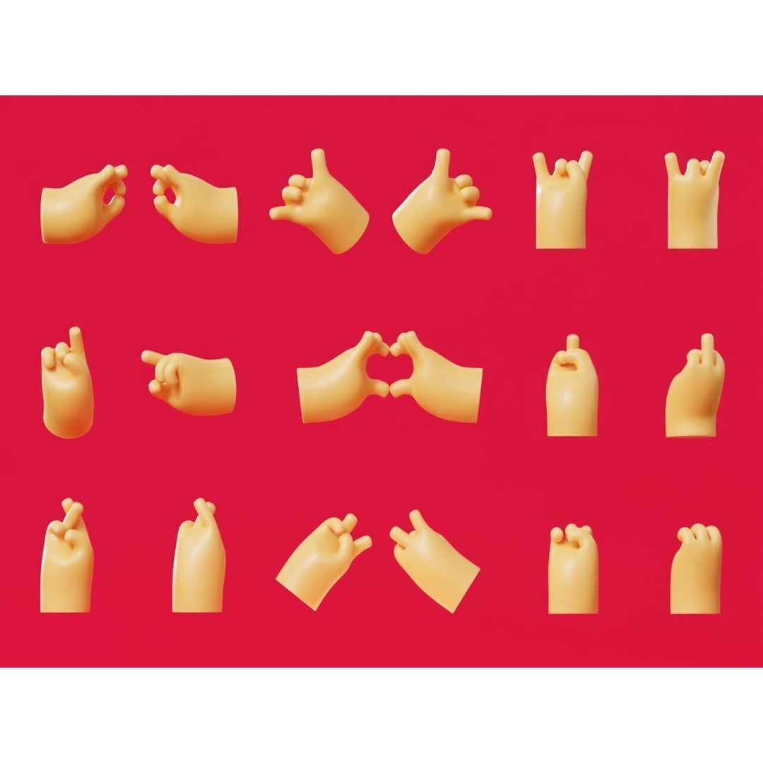 Cartoon Hands 3D Model – Low Poly Character Asset, FBX, Blender - View 4