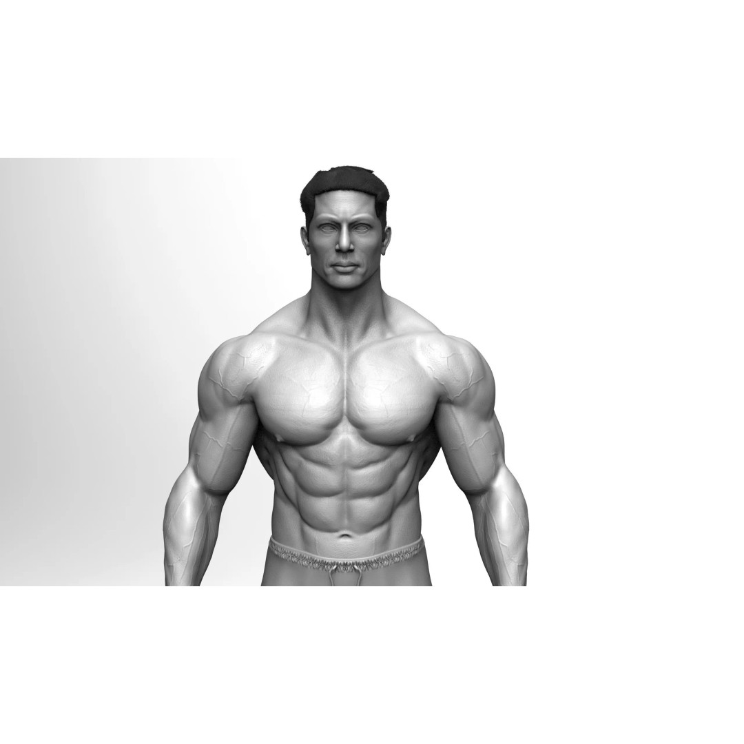 Male Bodybuilder 3D Model – High Poly Game-Ready Character - View 2