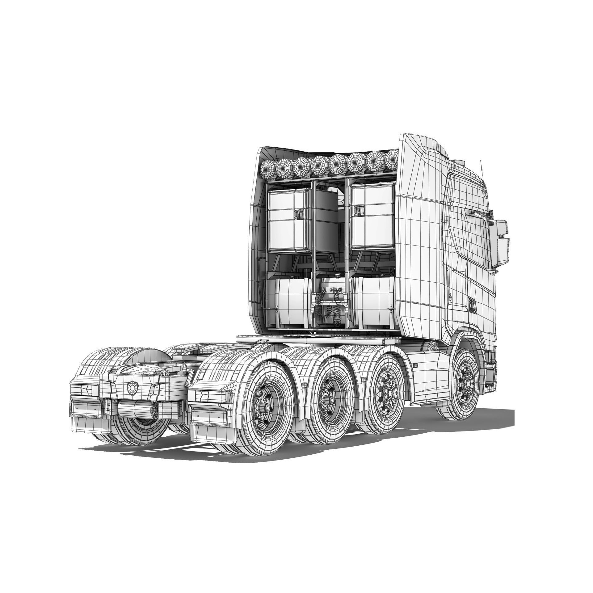 Truck R730 8X4 - Game-Ready 3D Model