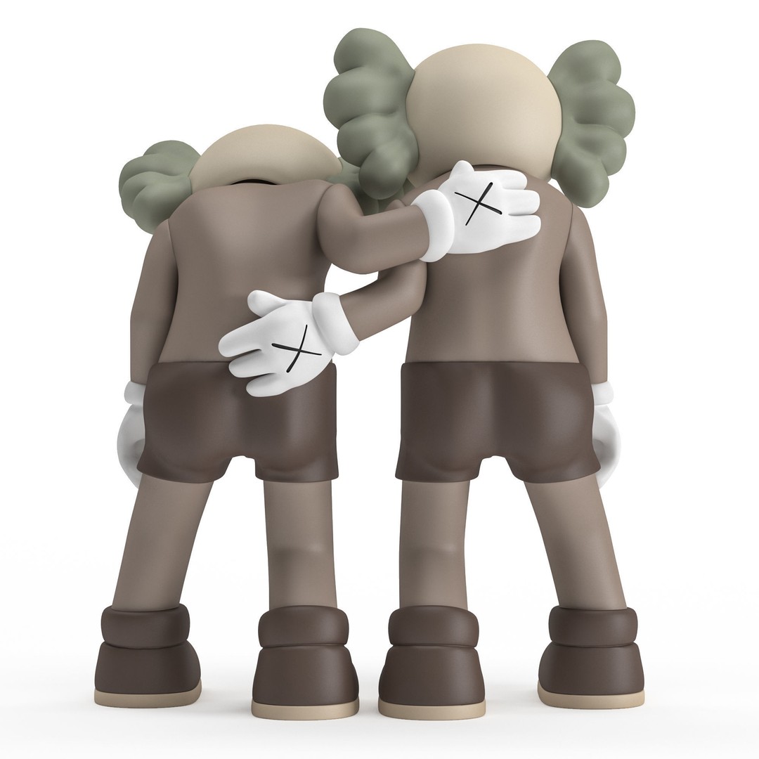Kaws Figurine 3D Model – Kawaii Character Statue, FBX & OBJ - View 3