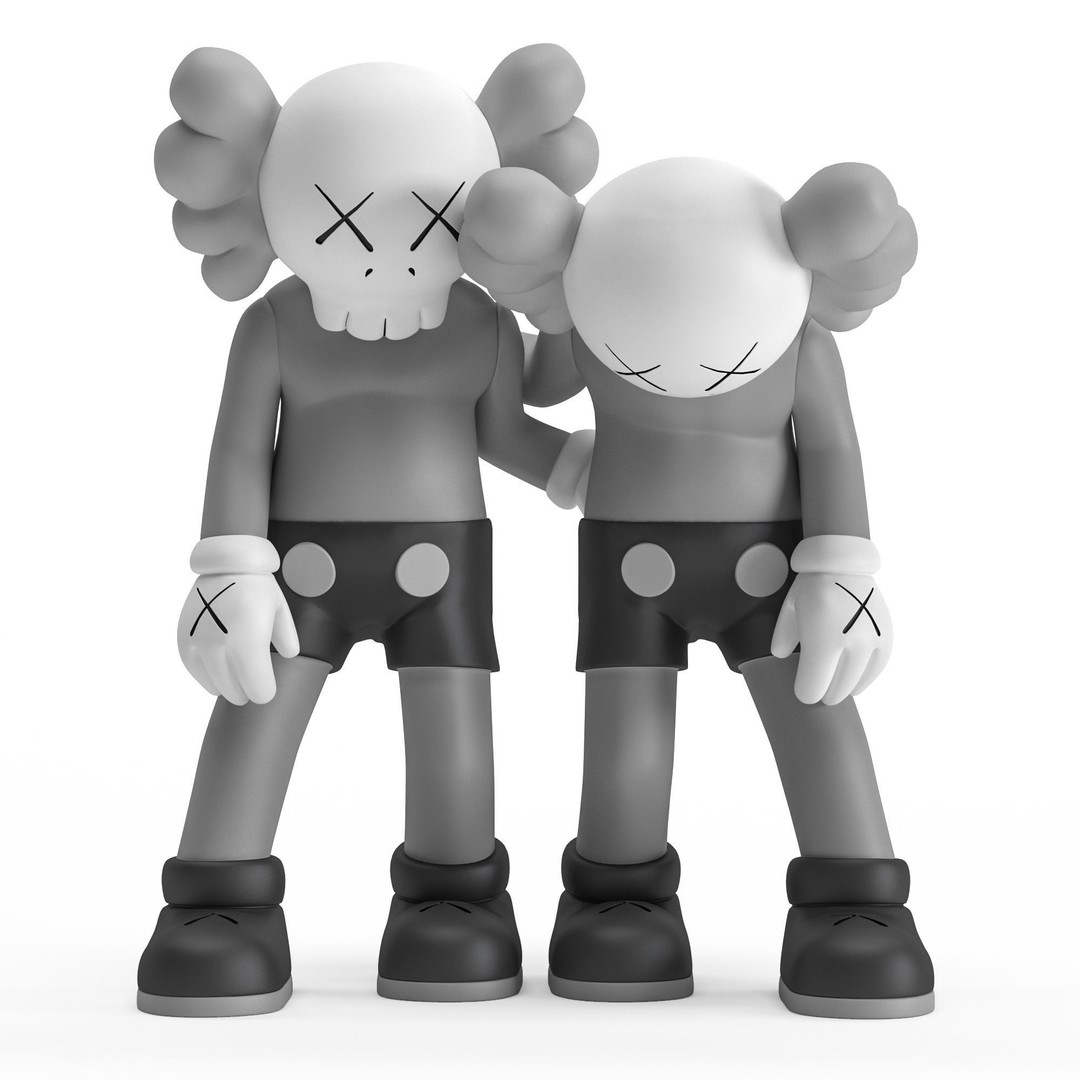 Kaws Figurine 3D Model – Kawaii Character Statue, FBX & OBJ - View 4