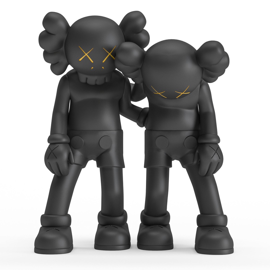 Kaws Figurine 3D Model – Kawaii Character Statue, FBX & OBJ - View 5