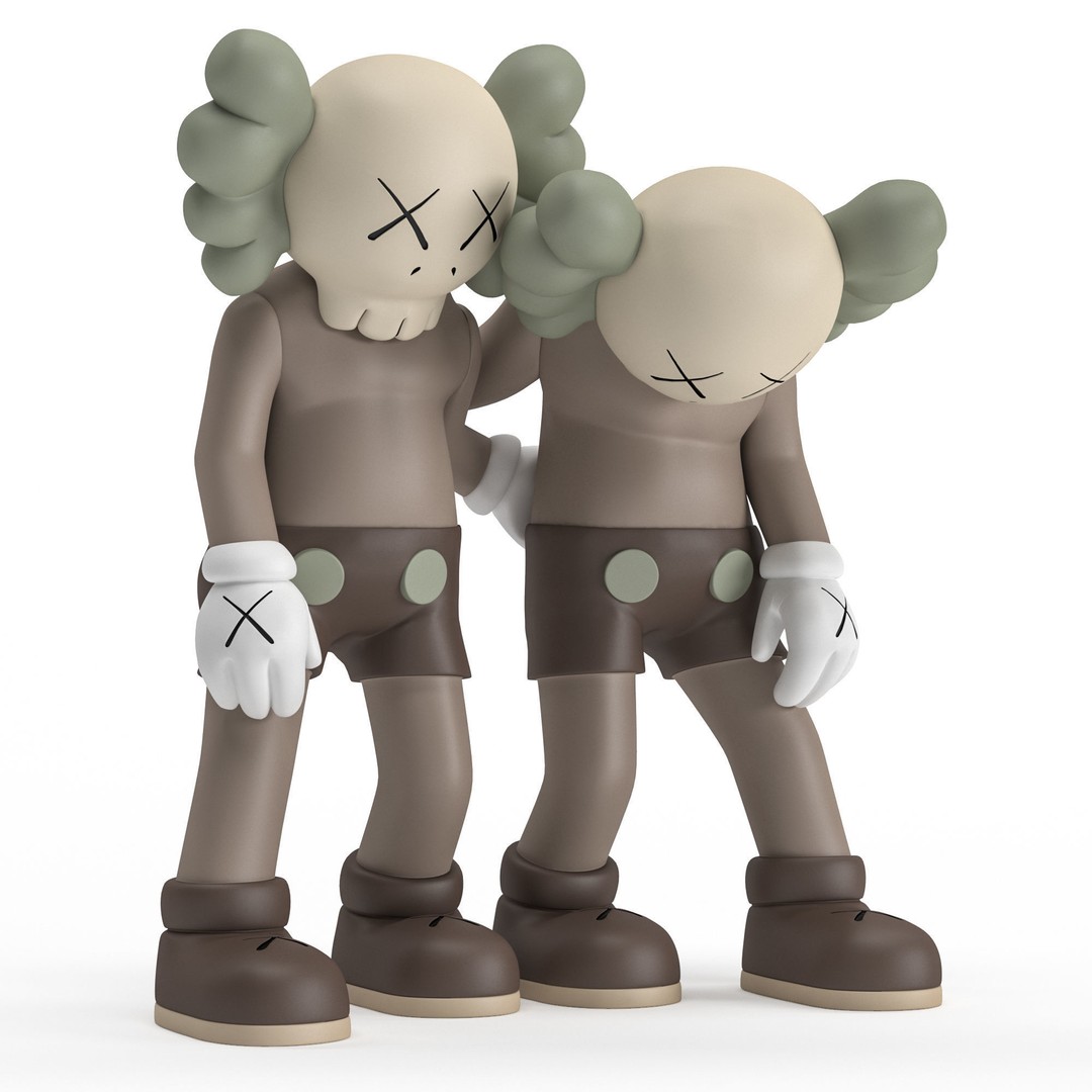Kaws Figurine 3D Model – Kawaii Character Statue, FBX & OBJ - View 6