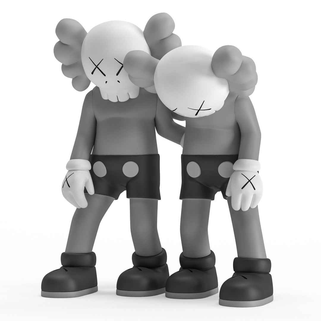 Kaws Figurine 3D Model – Kawaii Character Statue, FBX & OBJ - View 7