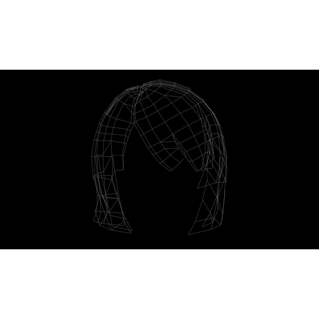 Classic Bob Hair 3D Model – Low Poly Hair Asset, FBX, PBR - View 11