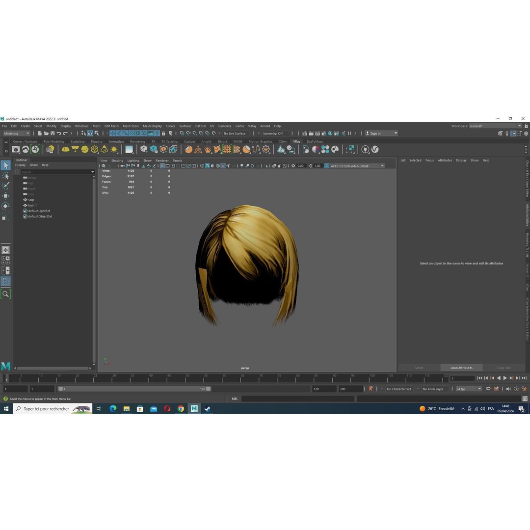 Classic Bob Hair 3D Model – Low Poly Hair Asset, FBX, PBR - View 14