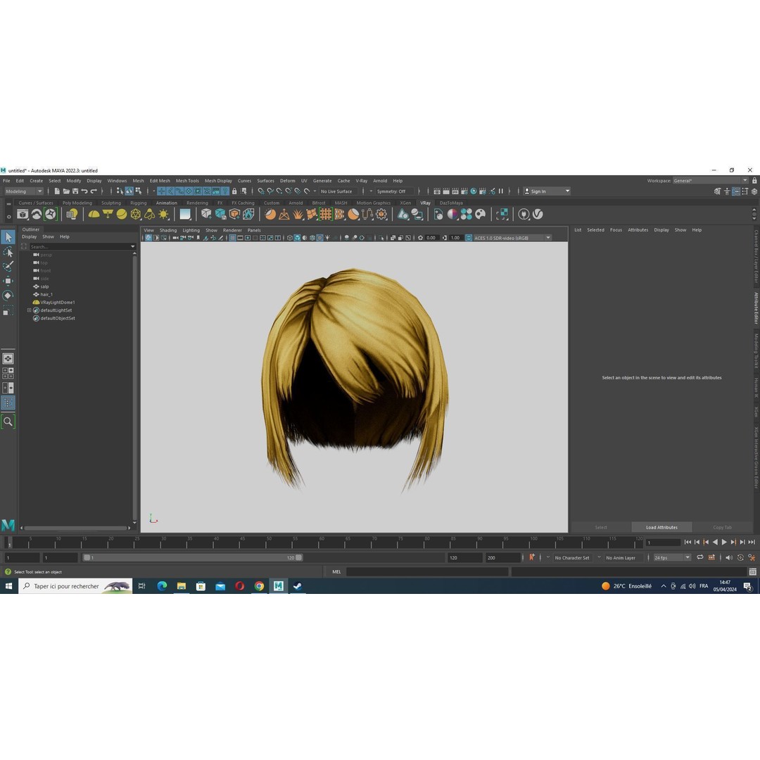Classic Bob Hair 3D Model – Low Poly Hair Asset, FBX, PBR - View 15