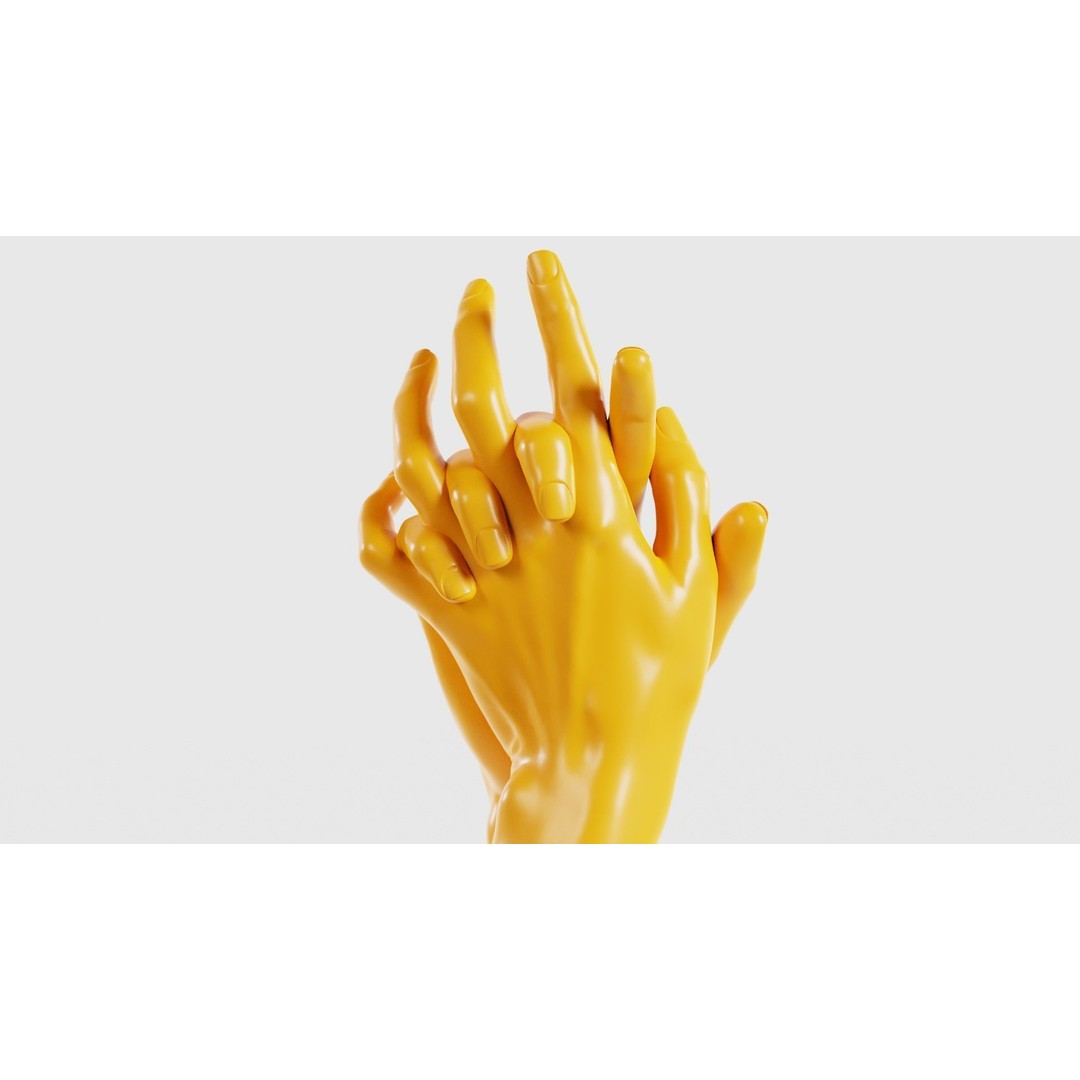 Interwoven Realistic Hand 3D Model – Low Poly Sculpt, FBX & Blender