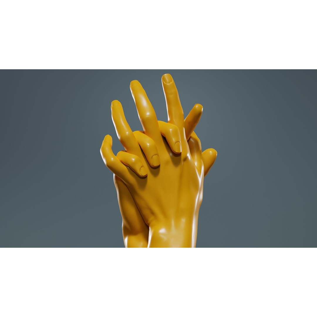 Interwoven Realistic Hand 3D Model – Low Poly Sculpt, FBX & Blender - View 14