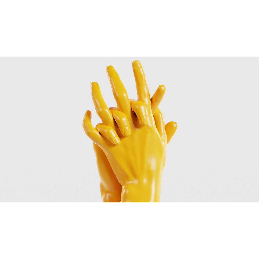 Interwoven Realistic Hand 3D Model – Low Poly Sculpt, FBX & Blender - View 16