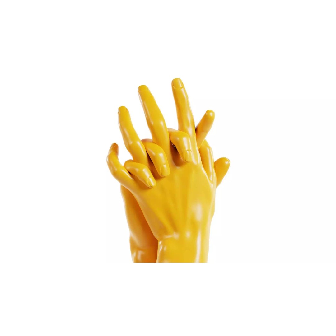 Interwoven Realistic Hand 3D Model – Low Poly Sculpt, FBX & Blender - View 2