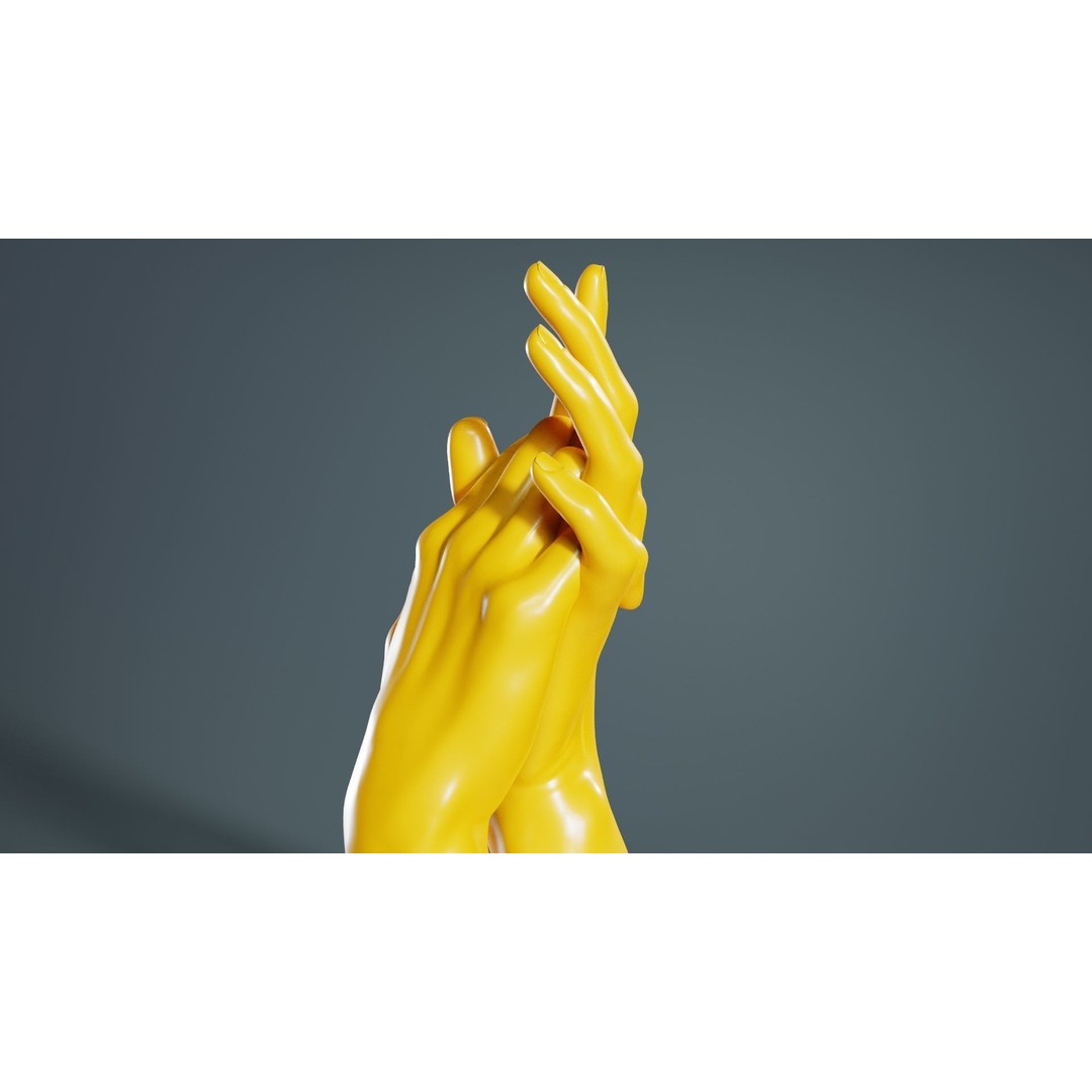 Interwoven Realistic Hand 3D Model – Low Poly Sculpt, FBX & Blender - View 3