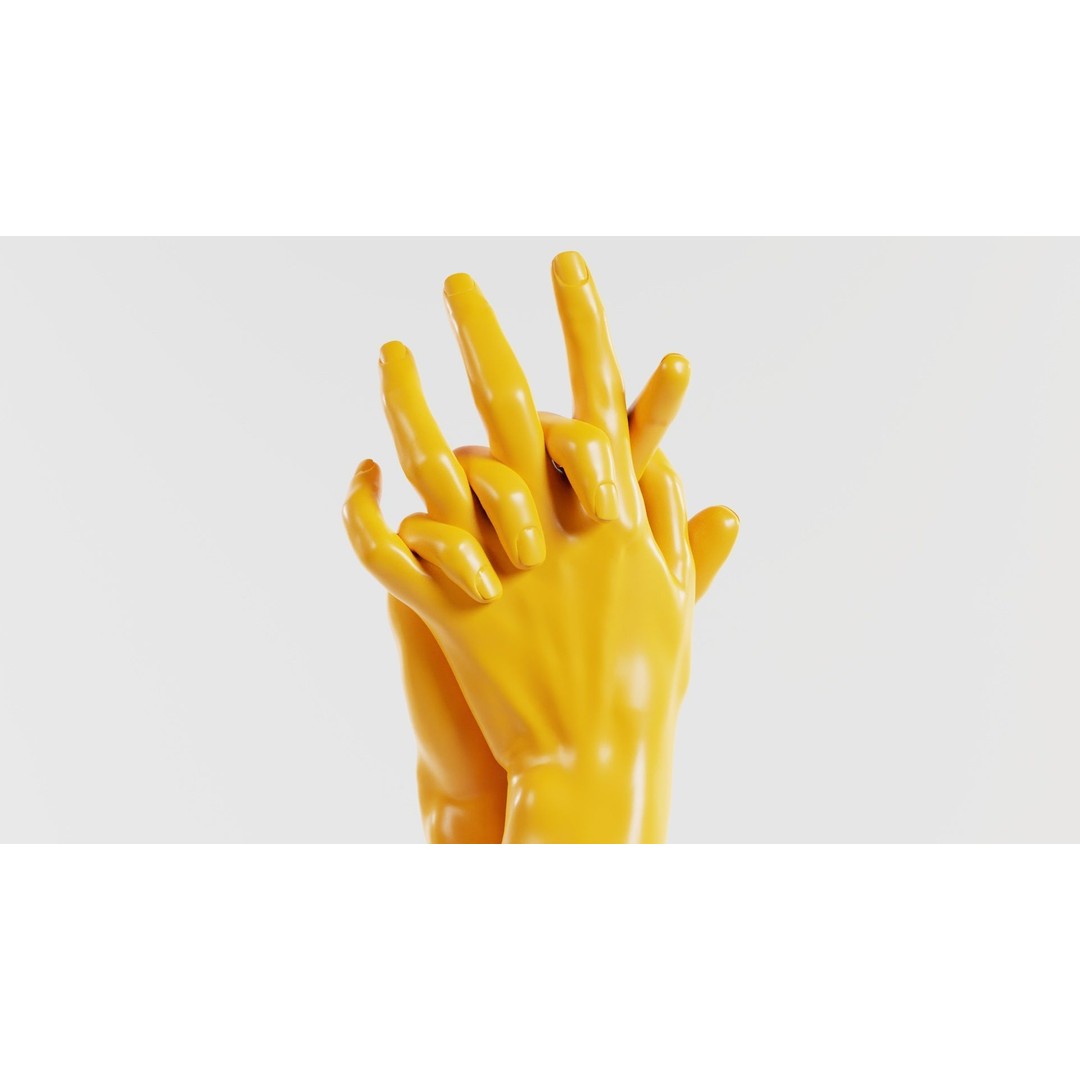 Interwoven Realistic Hand 3D Model – Low Poly Sculpt, FBX & Blender - View 4
