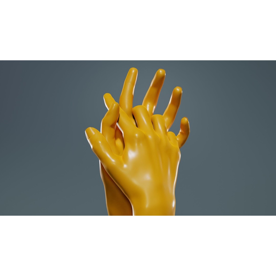 Interwoven Realistic Hand 3D Model – Low Poly Sculpt, FBX & Blender - View 5