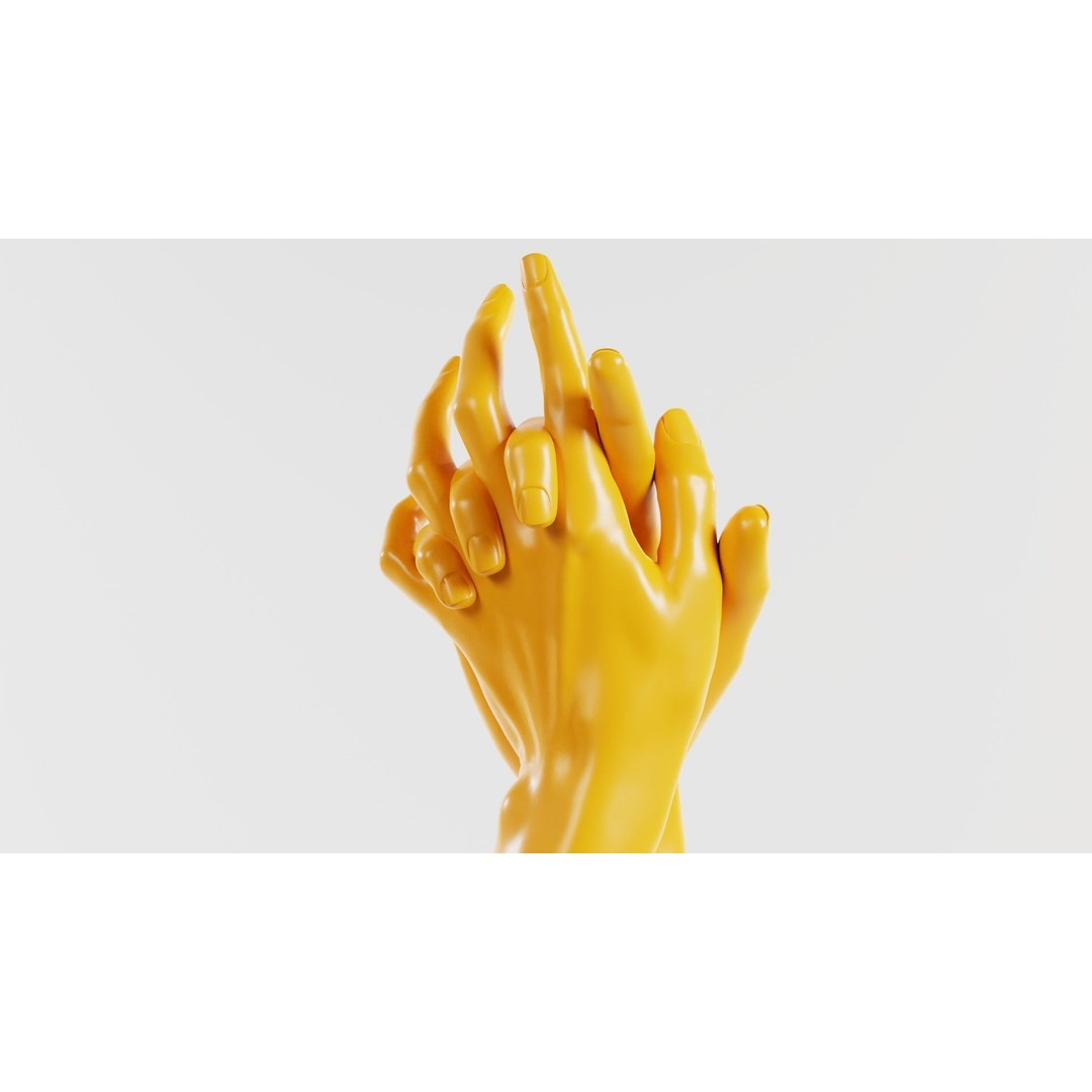 Interwoven Realistic Hand 3D Model – Low Poly Sculpt, FBX & Blender - View 9
