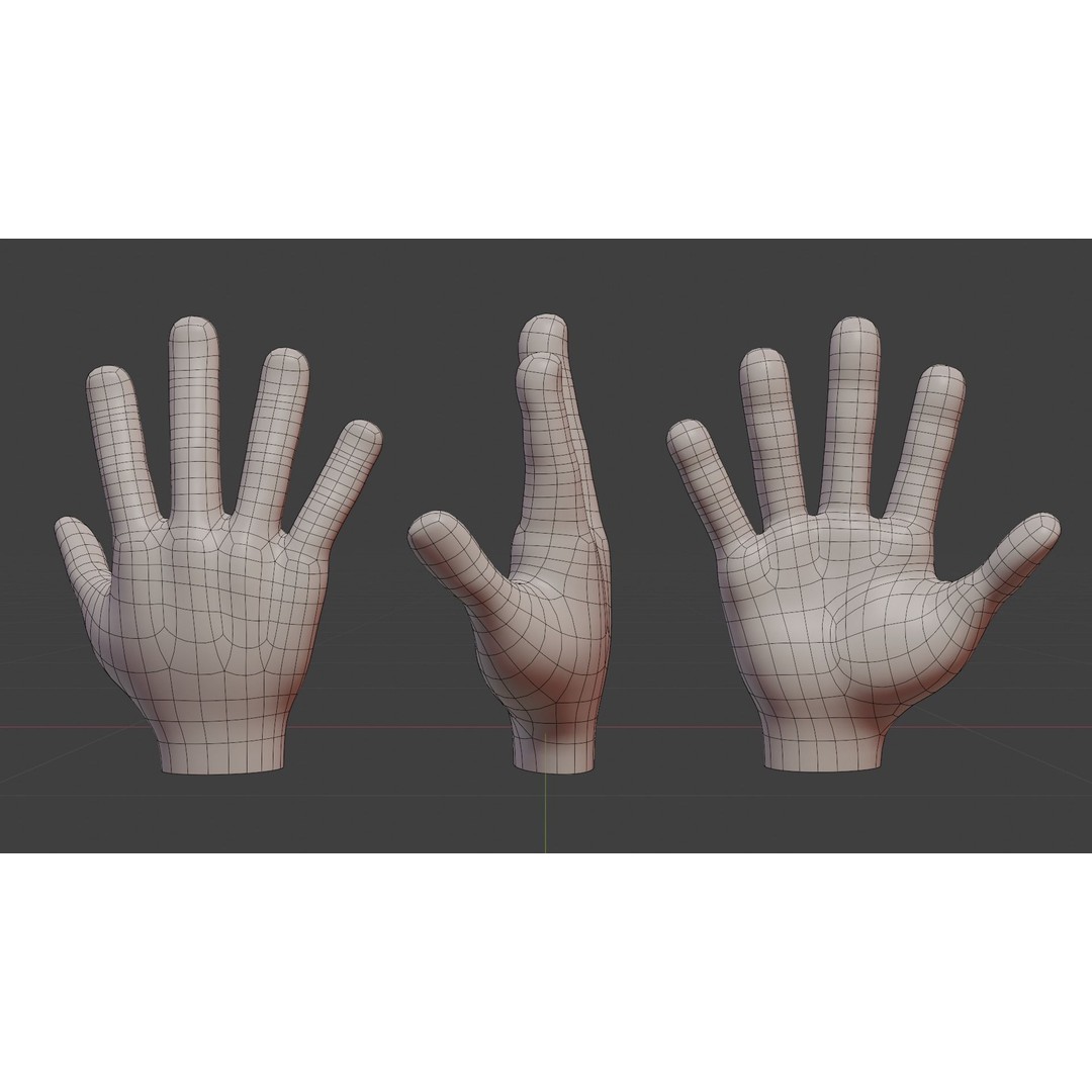 Cartoon Stylized Hand 3D Model – Character Asset for Animation, Blender