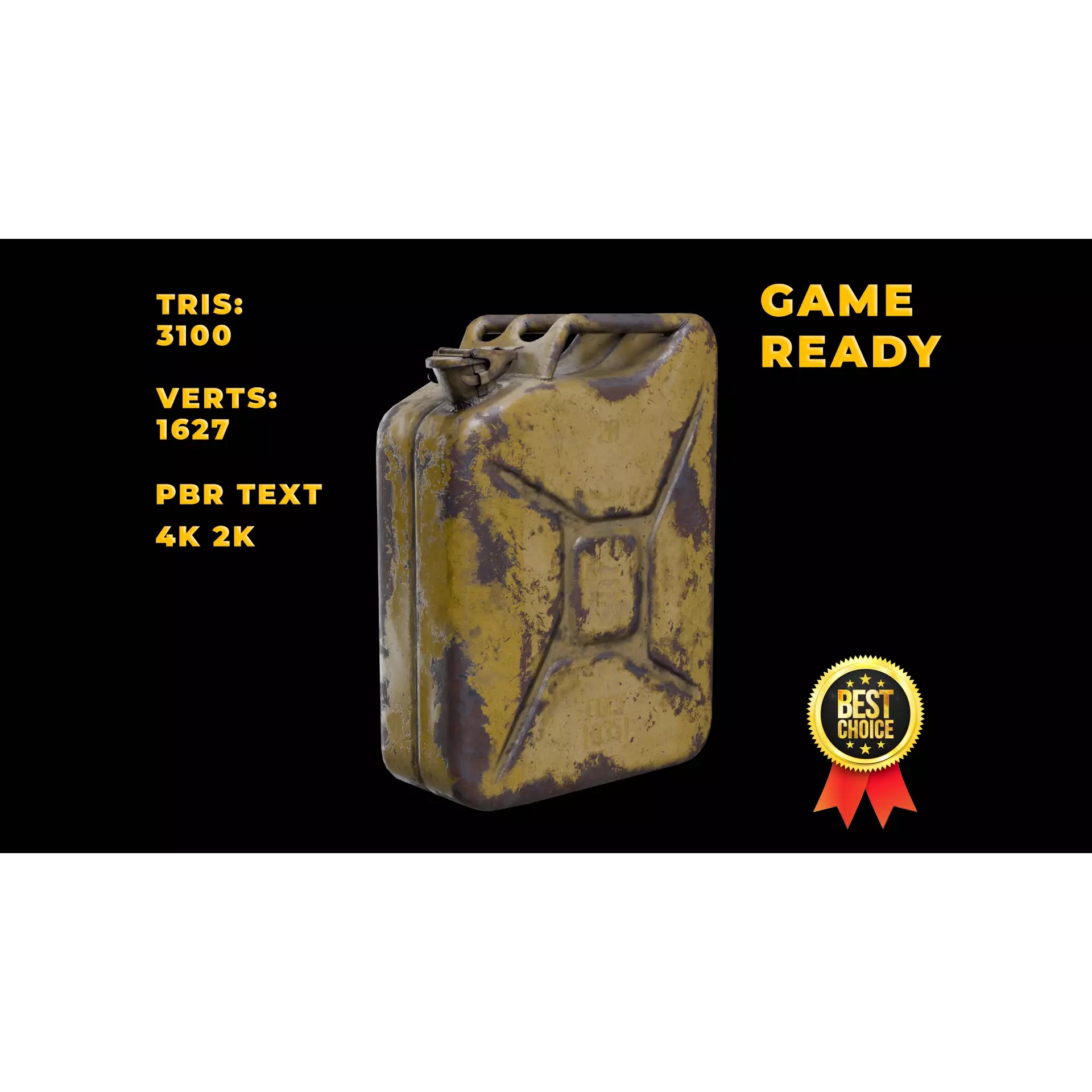 Soviet Fuel Canister - Low-Poly Game-Ready 3D Model - View 2