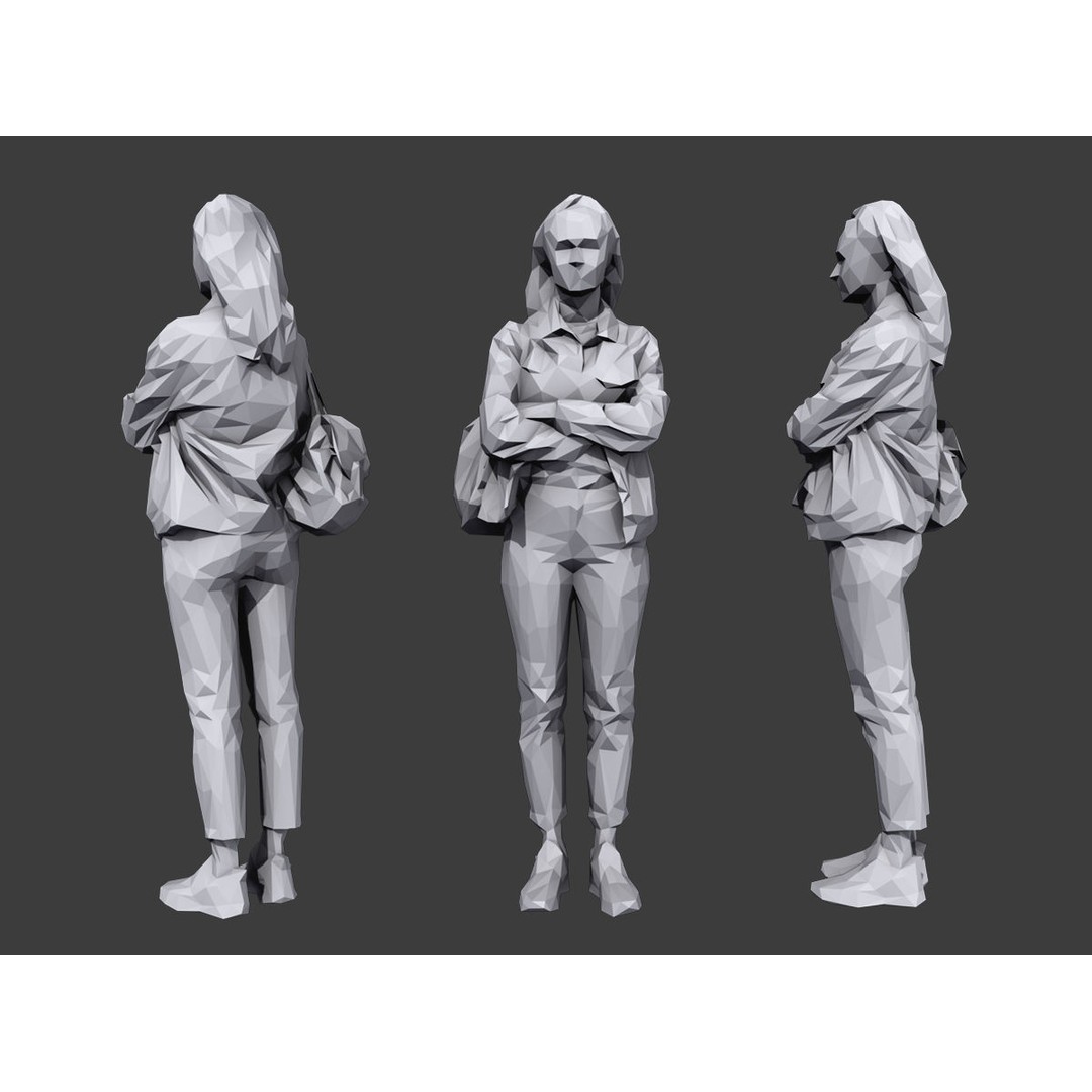 Casual Character 3D Model – Low Poly Stylized People Pack, FBX - View 8
