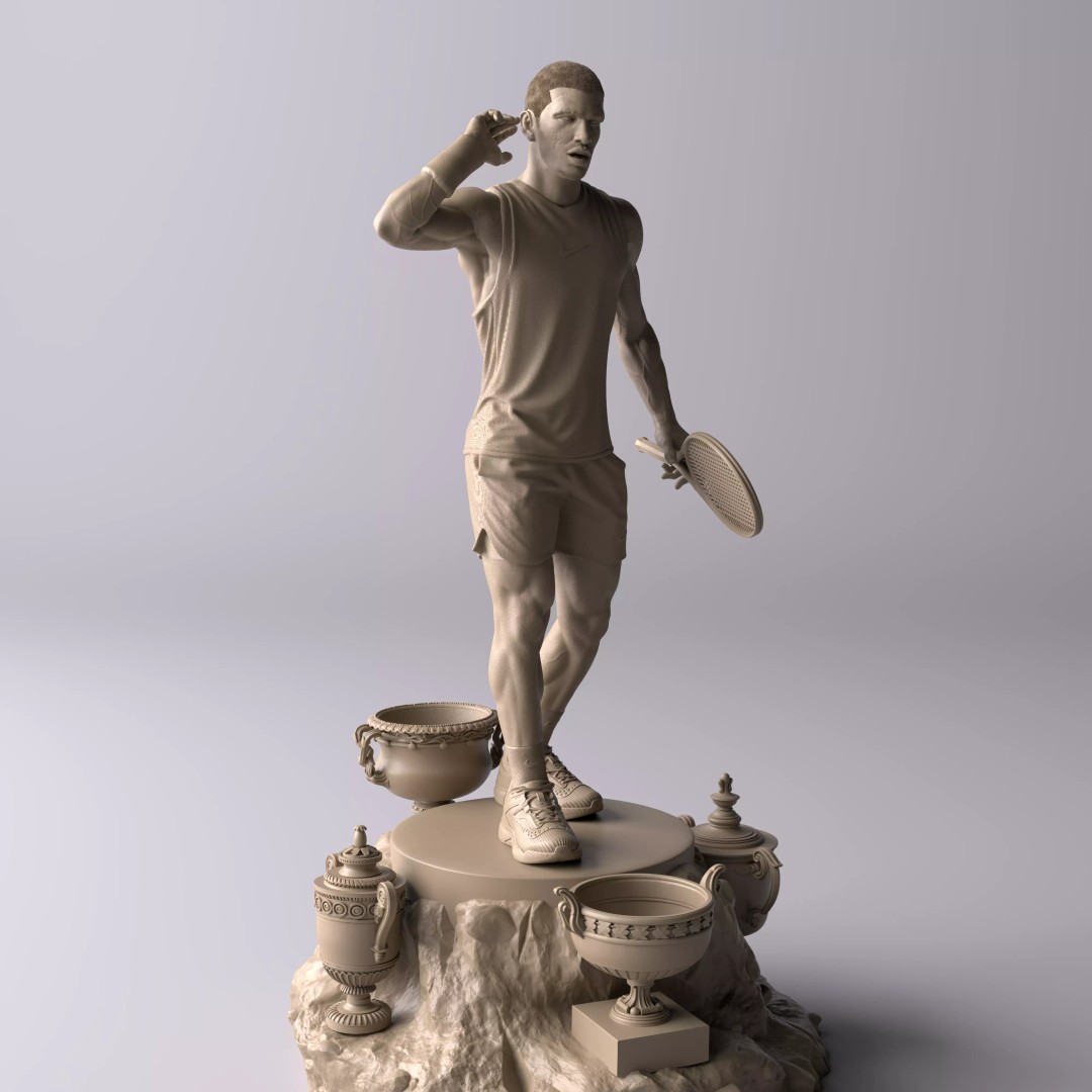 Carlos Alcaraz 3D Model – Premium Collectible Diorama, FBX/OBJ
