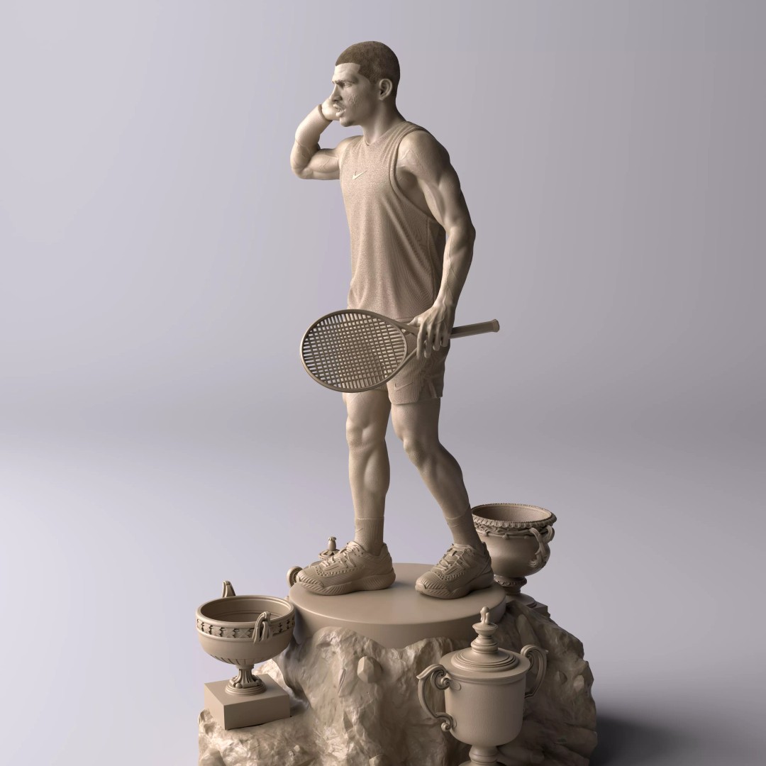 Carlos Alcaraz 3D Model – Premium Collectible Diorama, FBX/OBJ - View 11