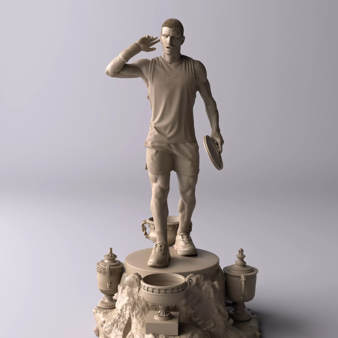 Carlos Alcaraz 3D Model – Premium Collectible Diorama, FBX/OBJ - View 3