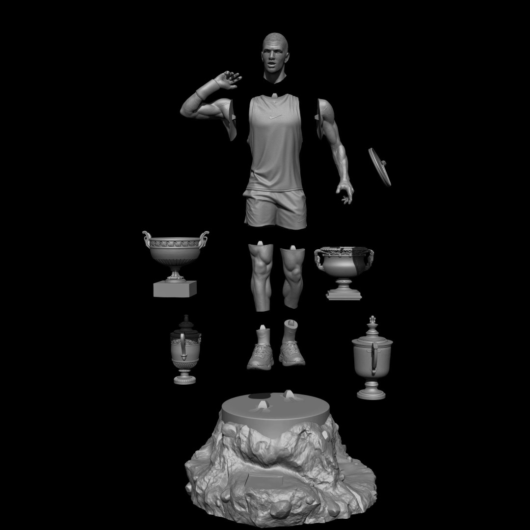 Carlos Alcaraz 3D Model – Premium Collectible Diorama, FBX/OBJ - View 9