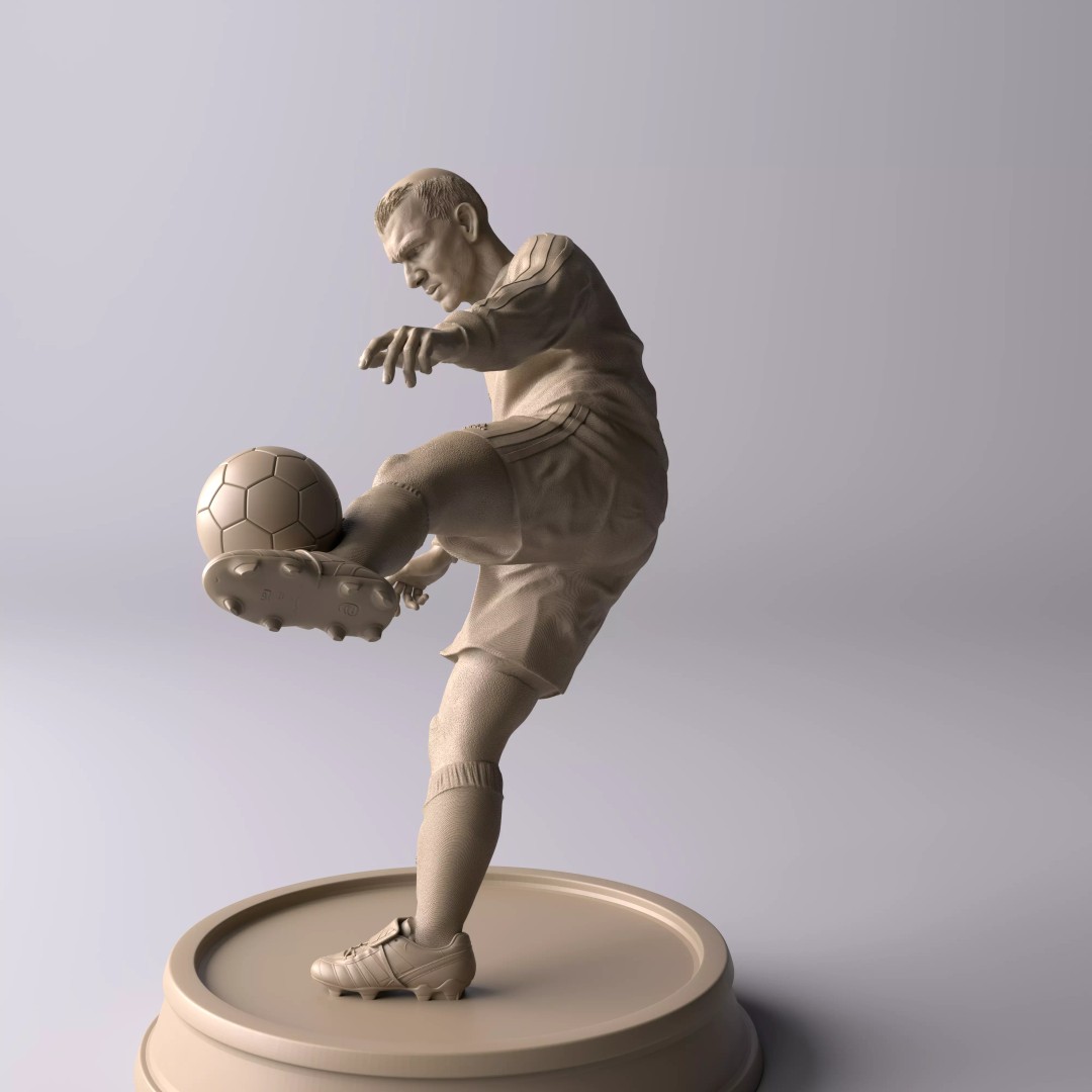 Zinedine Zidane 3D Model – Premium Collectible Statue for Printing - View 12