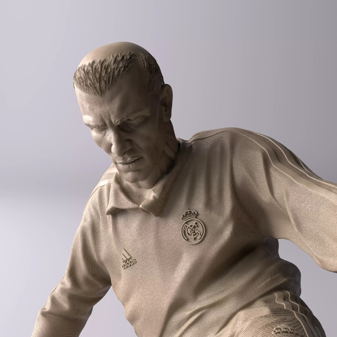 Zinedine Zidane 3D Model – Premium Collectible Statue for Printing - View 2