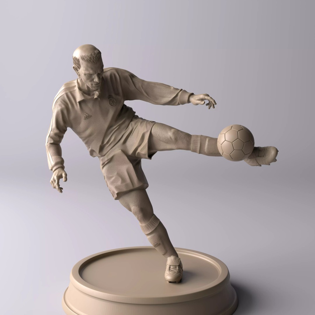 Zinedine Zidane 3D Model – Premium Collectible Statue for Printing - View 3