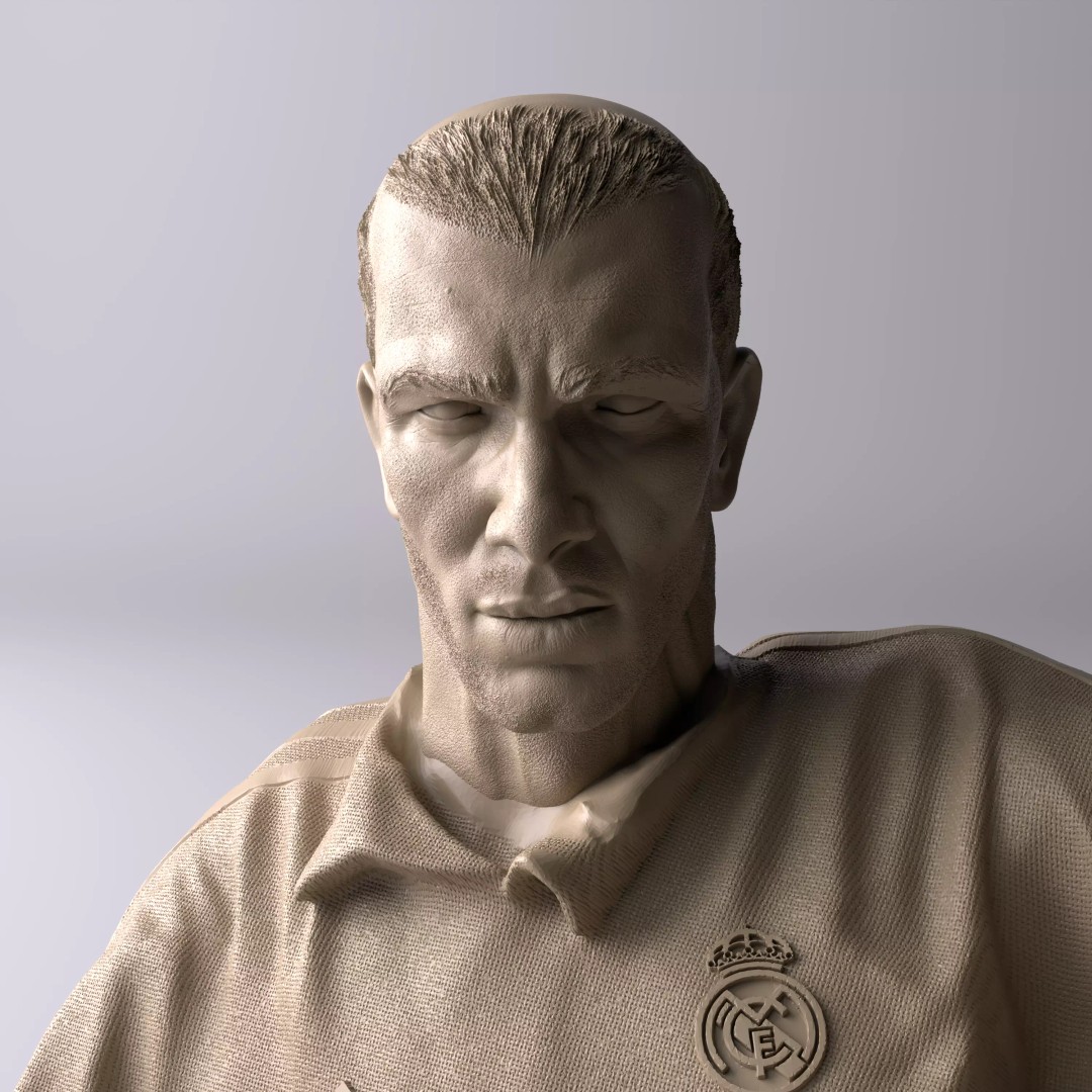 Zinedine Zidane 3D Model – Premium Collectible Statue for Printing - View 5