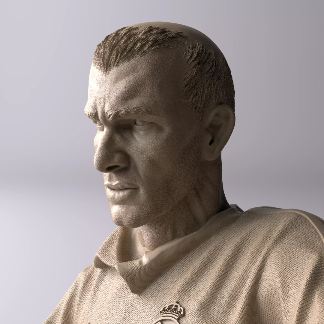 Zinedine Zidane 3D Model – Premium Collectible Statue for Printing - View 6