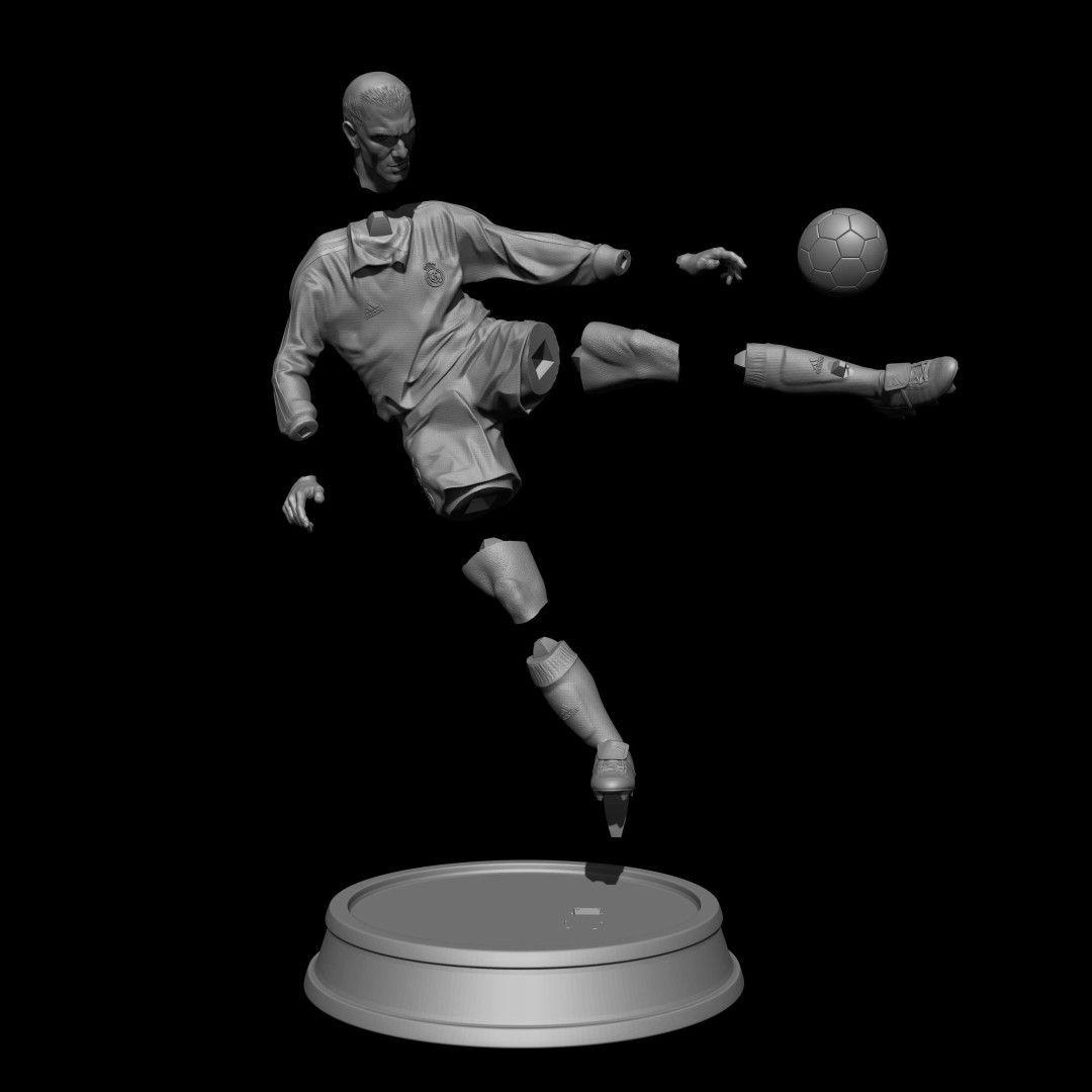 Zinedine Zidane 3D Model – Premium Collectible Statue for Printing - View 9