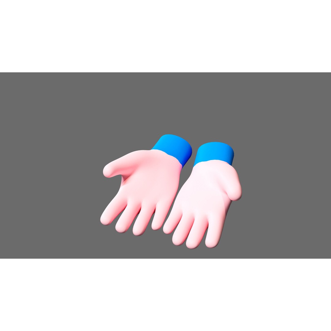 Cartoon Hands 3D Model – Low Poly Hand Poses for Games, FBX - View 10