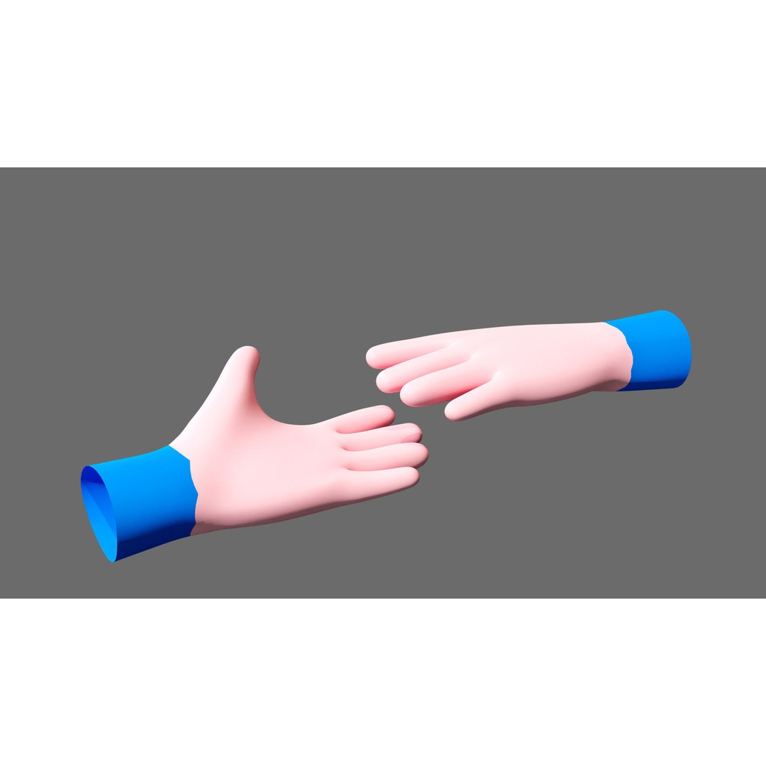 Cartoon Hands 3D Model – Low Poly Hand Poses for Games, FBX - View 13