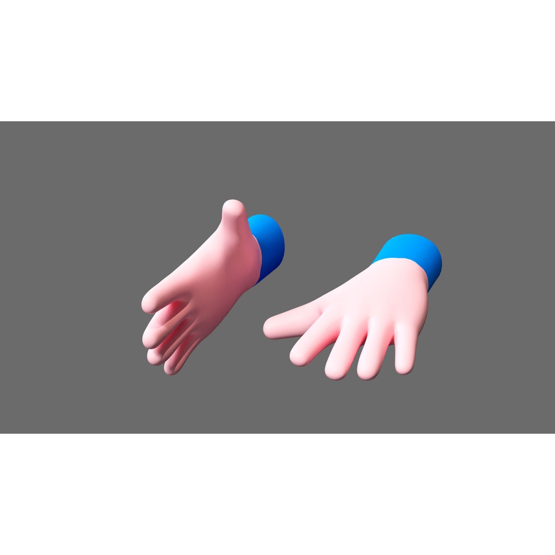 Cartoon Hands 3D Model – Low Poly Hand Poses for Games, FBX - View 14